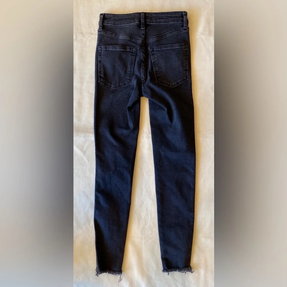Free People We the Free Black Skinny Jeans with Raw Ankle - Picture 4 of 4